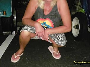 Being A Pee Queen Can Be Fun With Shaved Pussy Outdoors