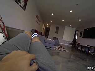 Krissy Lynn gives stepson a blowjob and takes care of his balls