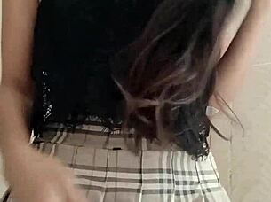 college girl masturbates in shower, gets caught.