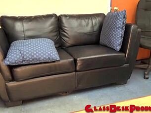 Layla in POV casting interview, showcasing her skinny Latina teen body with gagging and choking.