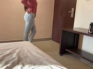 Crazy college roommates get naughty during workout with hindi audio