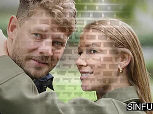 Kitana Lure deepthroats while Alexis Crystal licks