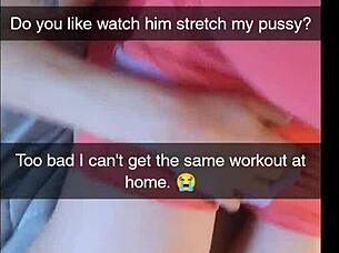 a cheating yoga milf gets fucked by her instructor on snapchat, cucked and creampied