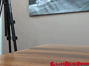 Layla in POV casting interview, showcasing her skinny Latina teen body with gagging and choking.