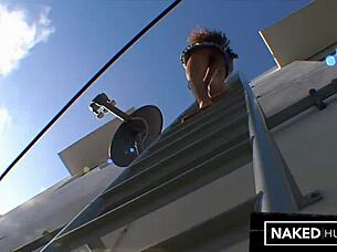 Pretty Petite Veronica With Wet Pussy And Small Waist Gets Deepthroat And Fucked On Miami Rooftop