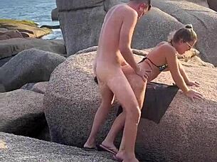 Latina Fucks Stranger Bareback On Nudist Beach
