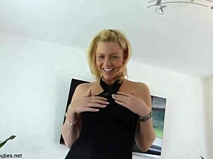 Blonde Woman Gets Pussy Fucked Hard And Swallows Cock Cum