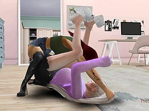 Lesbian wrestling where stepsister dominates and fucks her rival hard.