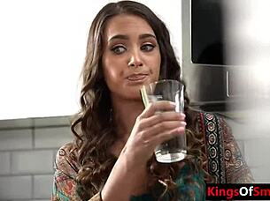 Wow! Uma Jolie Deflowers Her Virgin Stepbrother Hard!