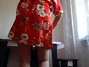 Girlfriend at store, mother fucks me passionately with strapon. Moaning loudly?