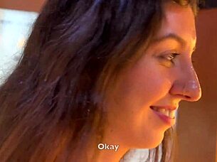 walking in supermarket with facial