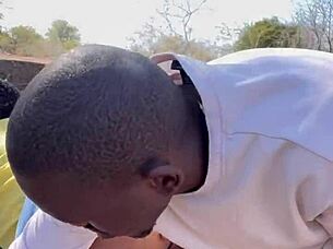 Does outdoor bbc pound juicy ebony pussy?