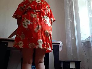 Girlfriend at store, mother fucks me passionately with strapon. Moaning loudly?