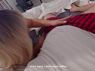 Morning SEX with STEPMOM ends with CUM in her PUSSY and MOUTHFUL of STEPSON'S CUM