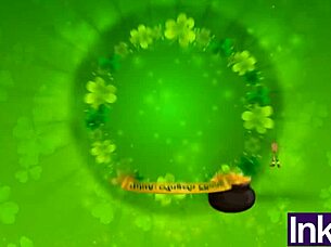 Ebony curvy woman fucked by dwarf at Saint Patrick's party