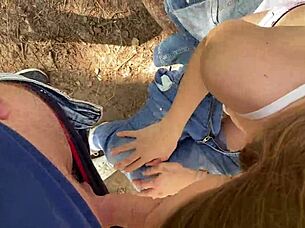 amateur teen couple fucks outdoors in woods