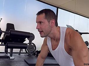 Insane bubble butt girl spreads at gym!