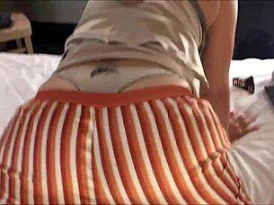 French Amateur Slut In Satin Lingerie Doggy Styles