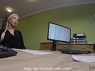 cheeky blonde teen fucks for loan to buy new mercedes in casting