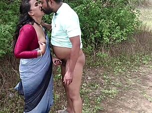 Indian Kavita Bhabhi enjoys time in the jungle with her husband.