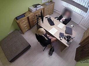 cheeky blonde teen fucks for loan to buy new mercedes in casting