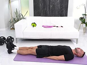 Chanel Camryn tempts her boyfriend into a dp threesome with their personal trainer gp3181