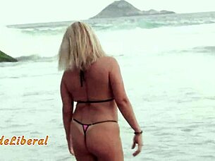 Trailer Beach Micro Bikini Pussy Sucking Stranger Cock Fucking Public
