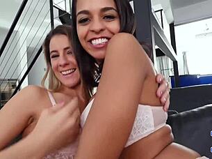 Tara Ashley And Vienna Black Kiss After Cumshot!