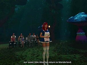 Let's explore Caroline's fantasies with lesbian strapon action outdoors