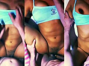 Horny roommate's friend seduces boyfriend on living room sofa