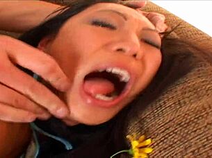 Petite Asian Babe's Tight Ass Drilled By Big White Cock!