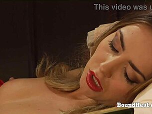 Submissive lesbian slave licking madames pussy till orgasm with moans