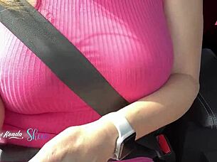 naughty couple has sex outside the car