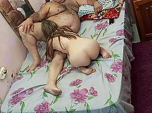 Very New Young Girl And Old Bodybuilder!