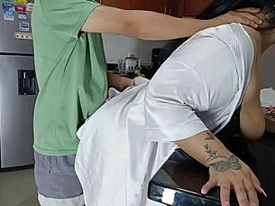 I invited my stepson for pizza, but served my juicy pussy! 🍕😏