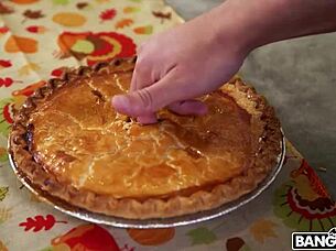 Juan Loco Fucks Pumpkin Pie Before Cory Chase's Real Pussy Offer.