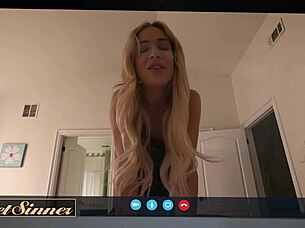 Sweet sinner petite milf bounces on rock hard cock 😍