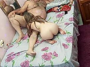 Very New Young Girl And Old Bodybuilder!