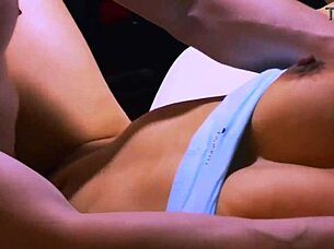 Horny roommate's friend seduces boyfriend on living room sofa