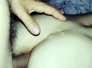 husband and friend roughly stretch wife's ass and pussy in close-up riding session