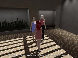 Let's explore Caroline's fantasies with lesbian strapon action outdoors