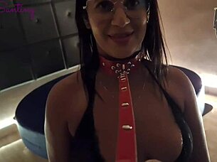 Wife With Collar Fucks Group In Public Club