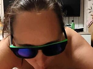 watch this milf teasing with big natural tits, sucking while cheating on husband with stepbrother