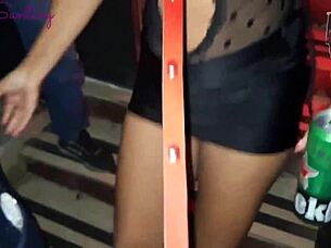 Wife With Collar Fucks Group In Public Club