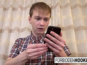 Big Boobed Babe Takes Step-Brother's Fat Cock For Blowjob