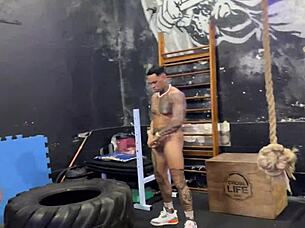 i hooked up with friends for wild fun at the gym while everyone watched