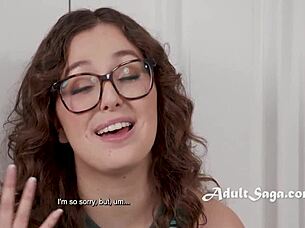 Nerdy teen Leana Lovings crushes on step cousin Parker Ambrose's huge cock.