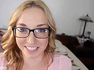 Zoe Parker, the cute 19-year-old blonde, gives a POV blowjob ending in a HUGE cum facial.