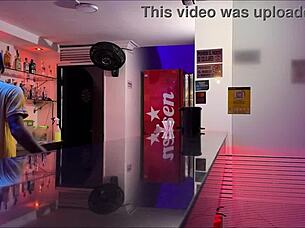 bartender seduces and fucks without condom