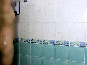 New babysitter cleans tight pussy waiting in shower